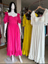 Vintage Sweetheart Neckline Puff Sleeves Maxi Dresses